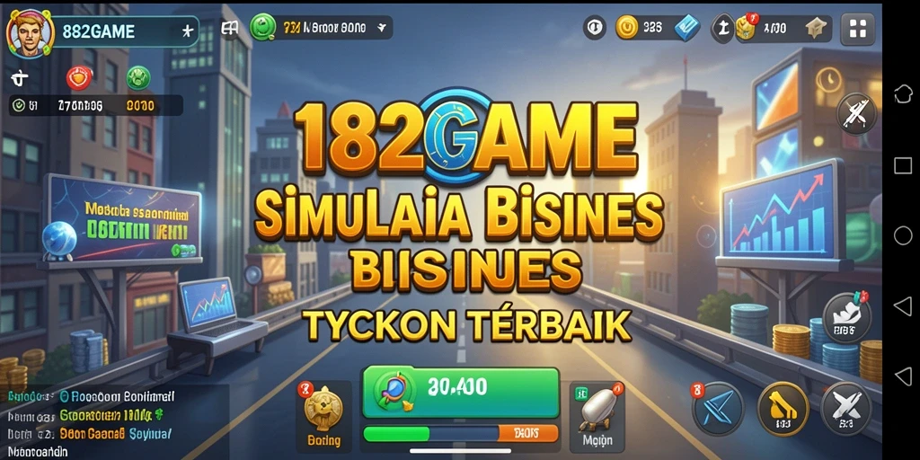Tampilan gameplay menarik dari 182GAME dengan elemen Tycoon.