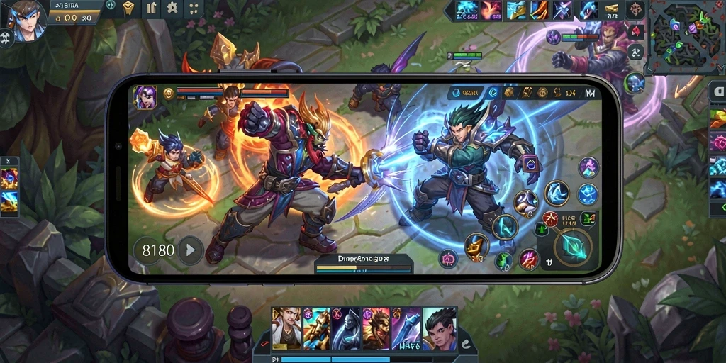 Tampilan gameplay MOBA yang seru dan penuh aksi dalam 8180.