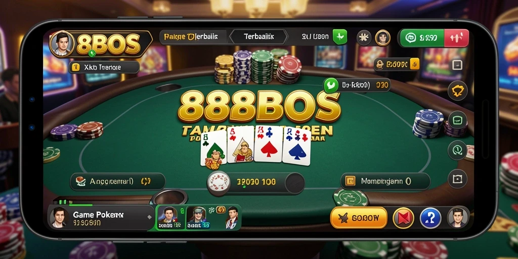 Tampilan gameplay Poker yang seru dan menegangkan di 88BOS.