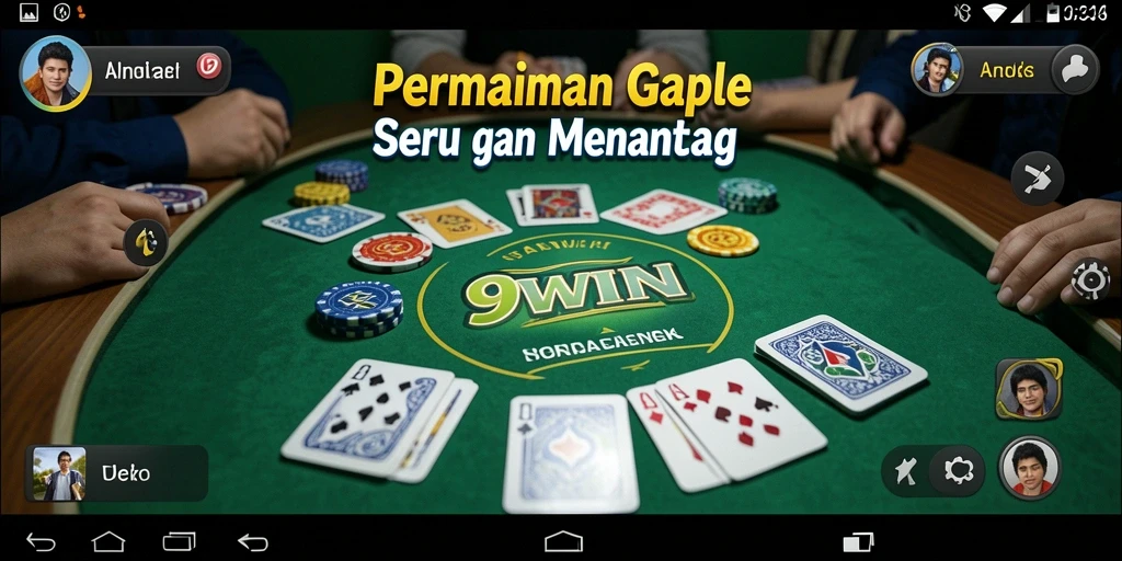 Screenshot gameplay Gaple di 9WIN yang menarik dan interaktif.