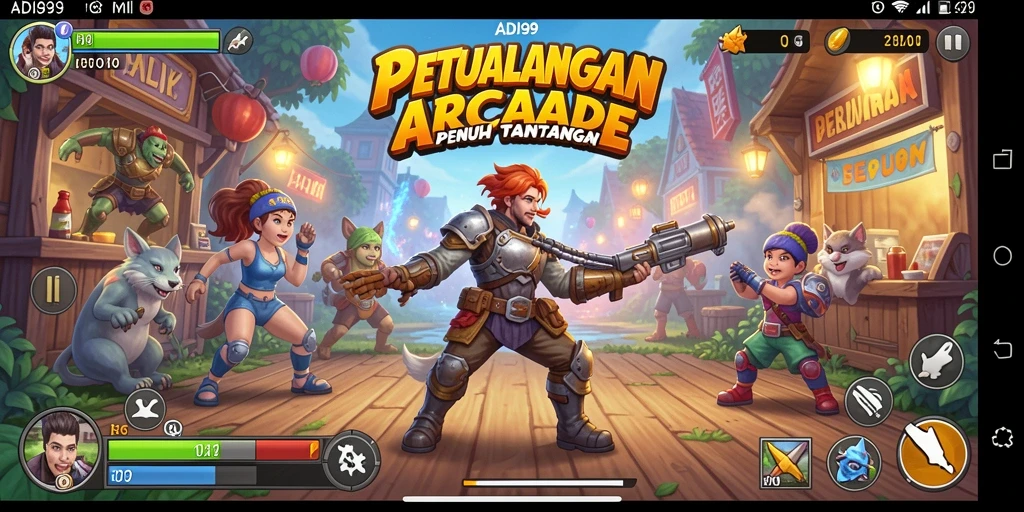 Screenshot gameplay ADI99 yang menunjukkan aksi seru dalam petualangan arcade.