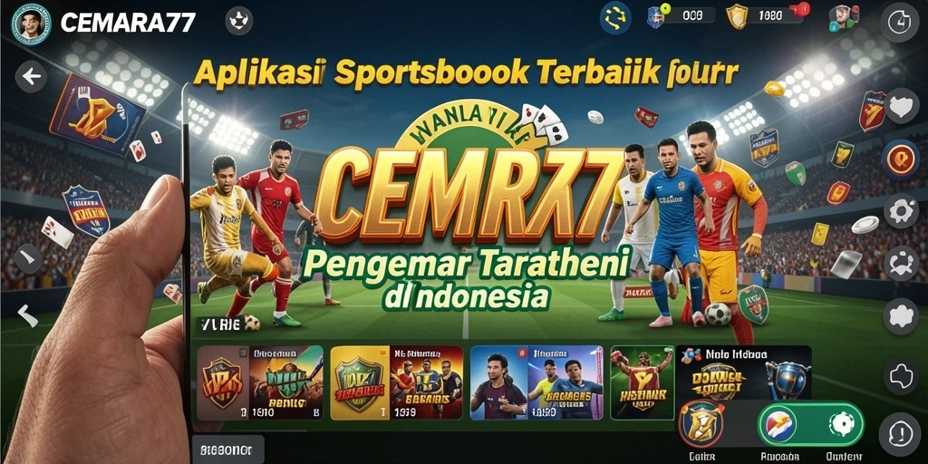 Tampilan antarmuka aplikasi CEMARA77 dengan pilihan taruhan olahraga yang beragam.