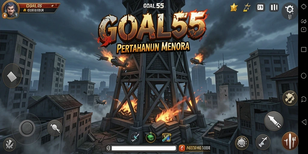 Tangkapan layar gameplay Tower Defense GOAL55 yang seru dan menegangkan.
