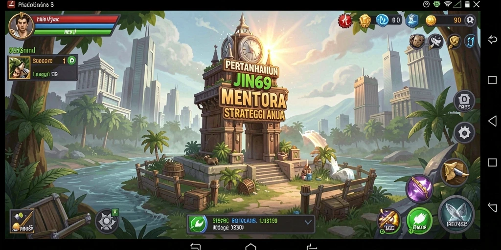 Tampilan gameplay JIN69 yang menarik dalam pertahanan menara.