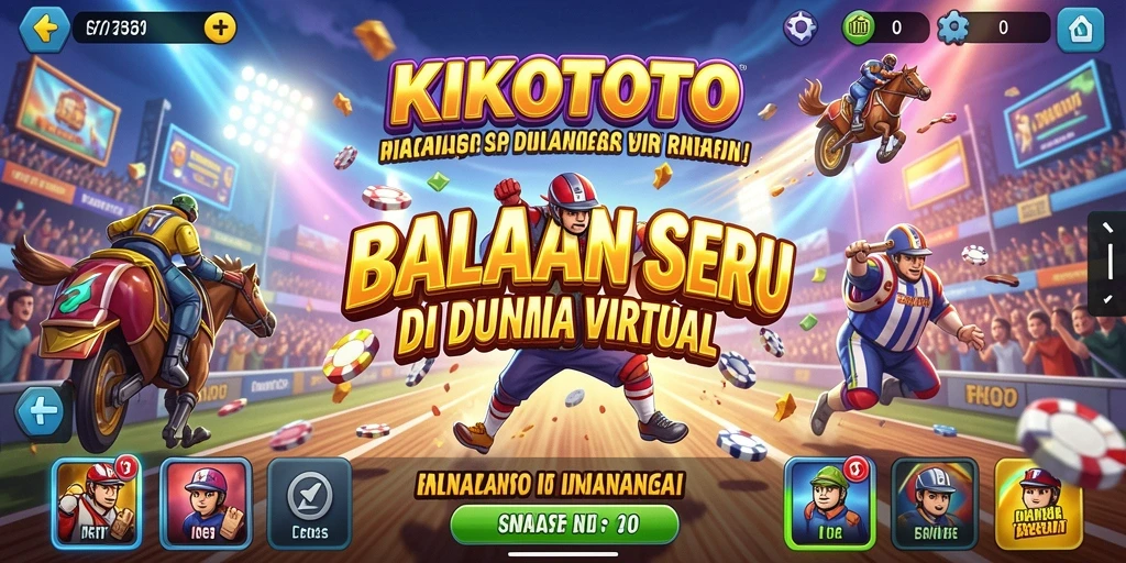 Screenshot gameplay KIKOTOTO menampilkan balapan yang mendebarkan dan grafik yang memukau.