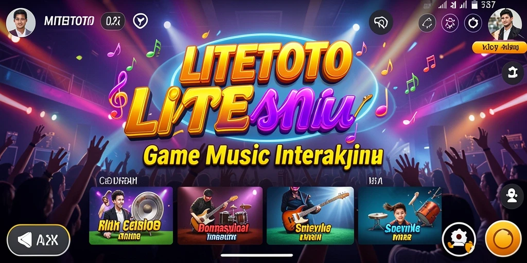 Tampilan gameplay LITETOTO dengan alat musik virtual yang menarik.