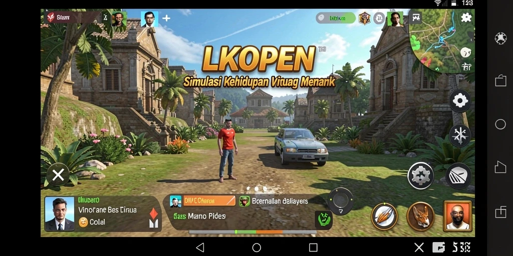 Gameplay LKOPEN menampilkan simulasi kehidupan yang imersif dan interaktif.