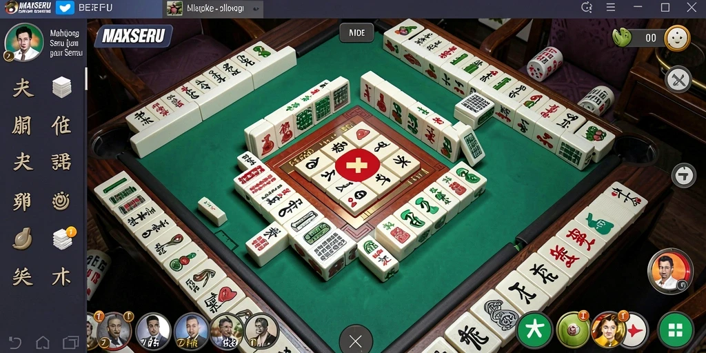 Screenshot MAXSERU menampilkan gameplay Mahjong yang menarik dan penuh tantangan.