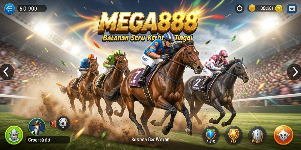 Tangkapan layar MEGA888 menunjukkan aksi balapan yang mendebarkan.