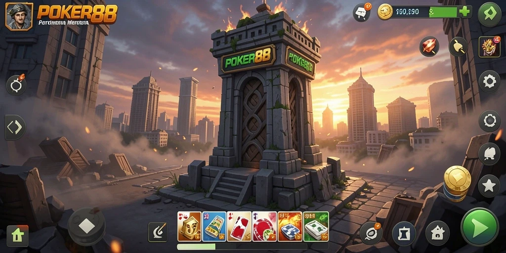 Screenshot menunjukkan aksi pertahanan menara yang mendebarkan.