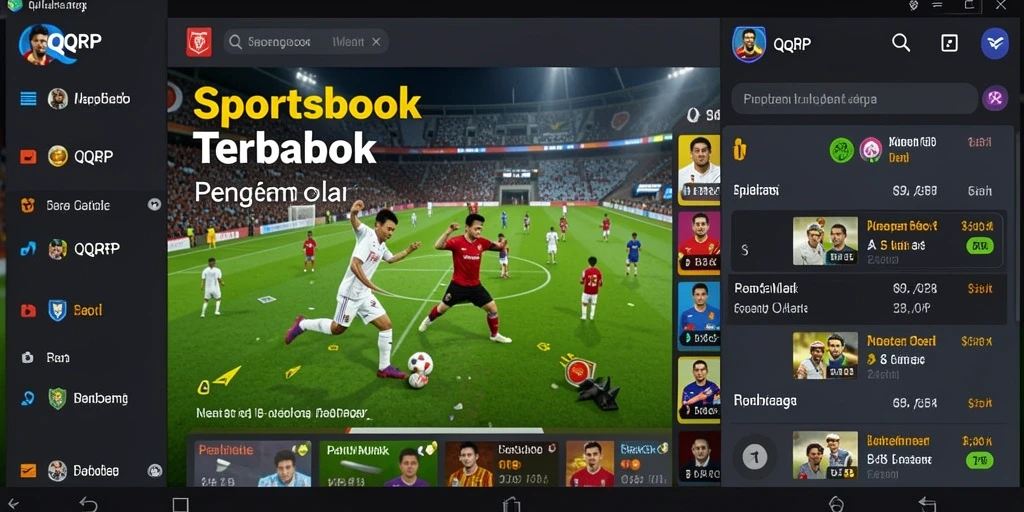 Screenshot menunjukkan tampilan menarik dari aplikasi sportsbook QQRP.