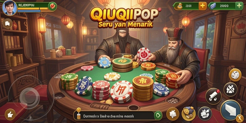 Screenshot gameplay <strong>REJEKIPOP</strong> yang menunjukkan keseruan bermain QiuQiu.