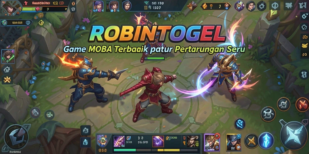 Gameplay seru dalam ROBINTOGEL dengan aksi pertarungan tim.