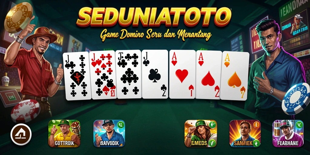 Tangkapan layar gameplay SEDUNIATOTO yang menampilkan aksi seru dalam permainan domino.