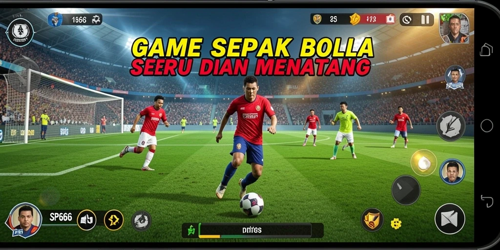 Tampilkan gameplay menarik dengan aksi sepak bola seru.