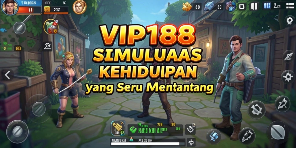 Gameplay VIP188 menampilkan interaksi dan eksplorasi dunia virtual.