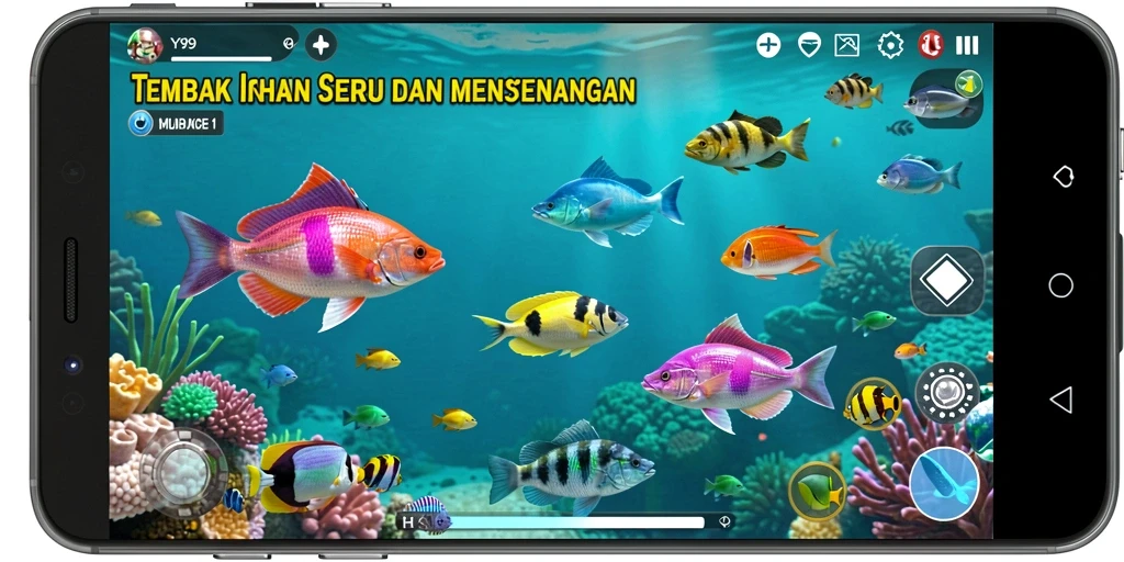 Tampilan gameplay Y89 yang menarik saat menembak ikan.